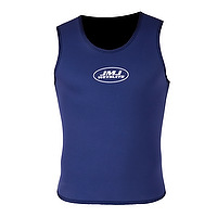 Front view of a male navy JMJ cheater vest