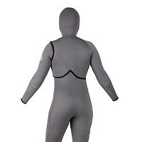 Back view of a grey female JMJ No Zip Fullsuit