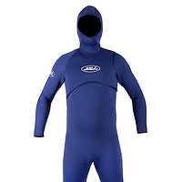 Front view of a male navy JMJ No-zip fullsuit