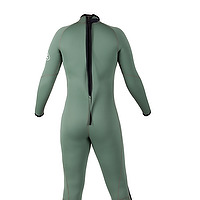 Back view of an olive female JMJ One Piece Fullsuit with back zip
