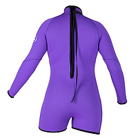 Back view of an amethyst female JMJ Step In Jacket with back zip