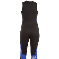 Back view of the JMJ Farmer John wetsuit in black with magic trim
