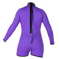 Back view of an amethyst female JMJ Long Sleeve Springsuit