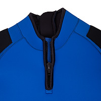 Detail view of the collar zipper on a JMJ wetsuit