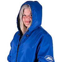 A woman wearing a blue JMJ Polar Fleece Jacket 